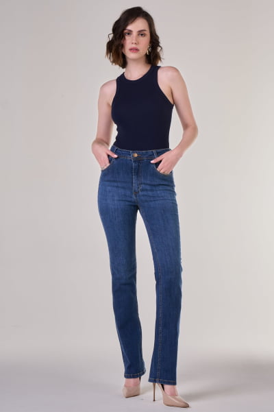 Calça Jeans Reta Feminina F24075