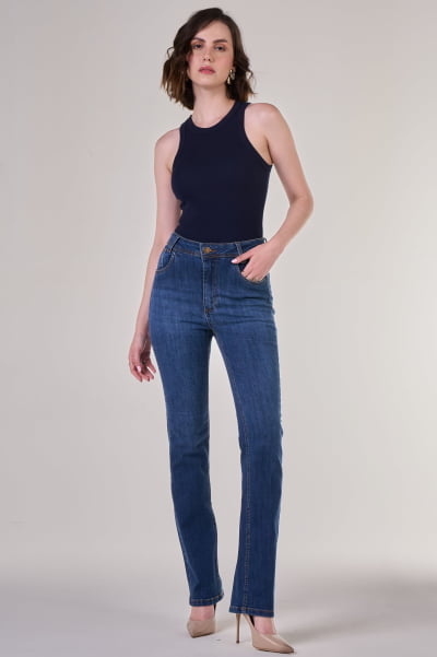 Calça Jeans Reta Feminina F24075