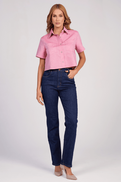 Calça Jeans Reta Feminina F24413