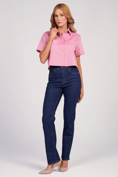 Calça Jeans Reta Feminina F24413