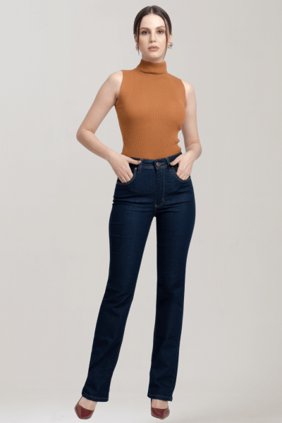 Calça Jeans Reta Feminina F2921