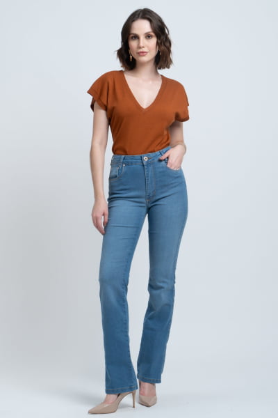 Calça Jeans Reta Feminina F2922