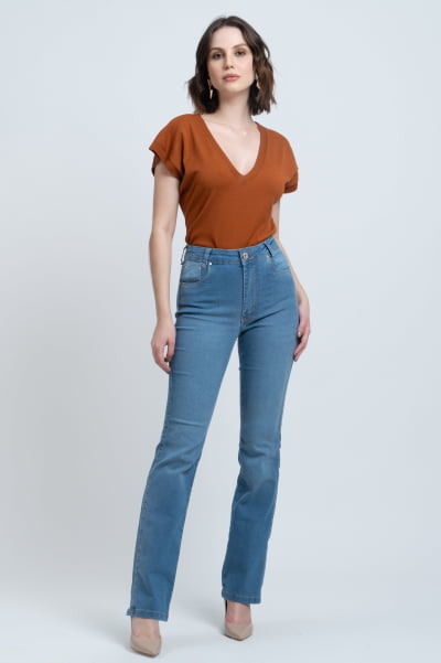 Calça Jeans Reta Feminina F2922