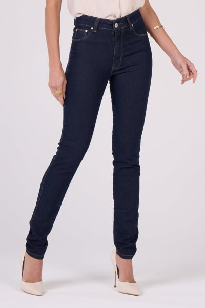 Calça Jeans Skinny Feminia Azul Escuro F2880