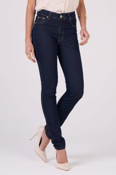 Calça Jeans Skinny Feminia Azul Escuro F2880