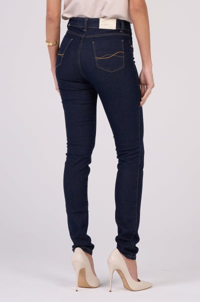 Calça Jeans Skinny Feminia Azul Escuro F2880