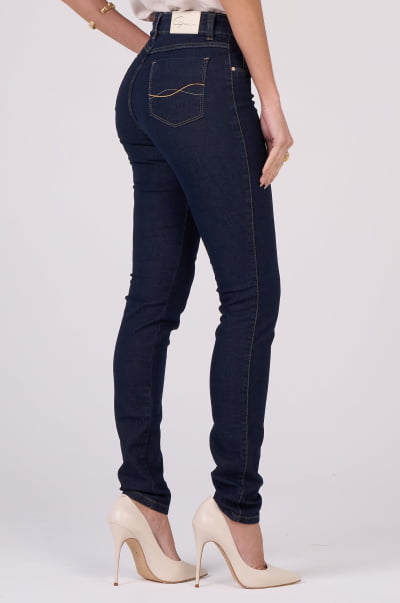 Calça Jeans Skinny Feminia Azul Escuro F2880