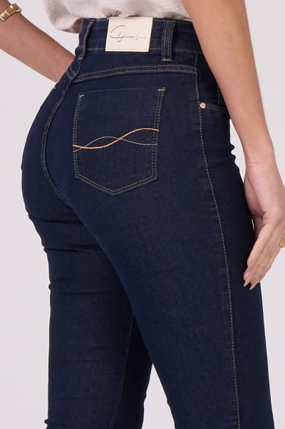 Calça Jeans Skinny Feminia Azul Escuro F2880