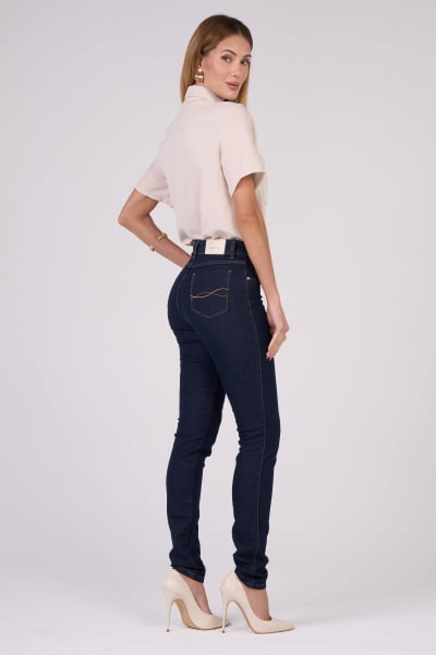 Calça Jeans Skinny Feminia Azul Escuro F2880