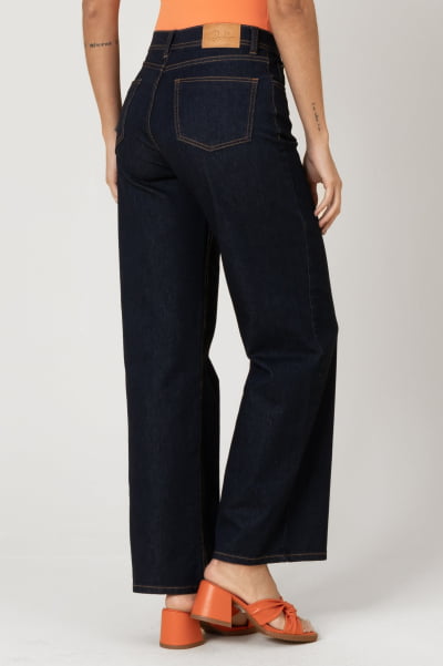 Calça Jeans Wide Leg Escura F2023069