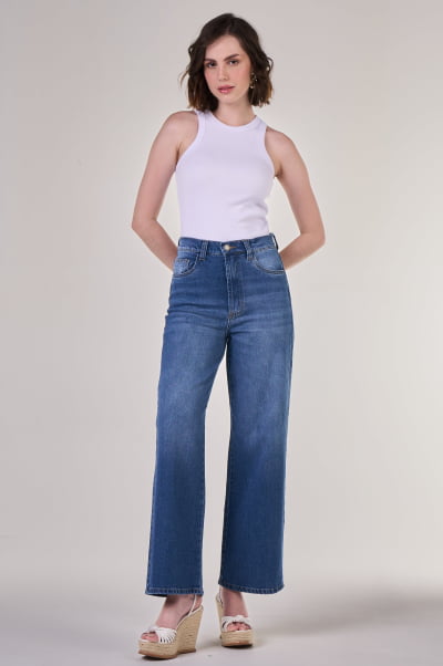 Calça Jeans Wide Leg F24054