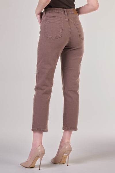 Calça Mom Feminina de Sarja Caqui F2023031CA