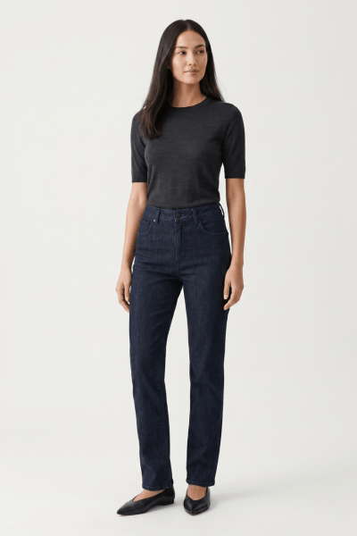 Calça Reta Jeans Azul Escuro F27701