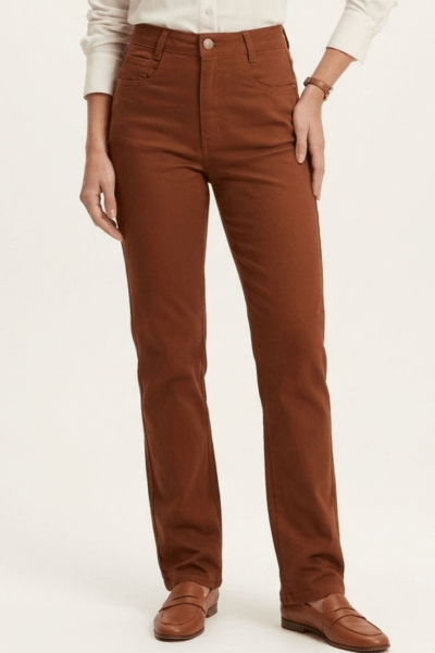 Calça Reta Feminina Conhaque F2023103CN