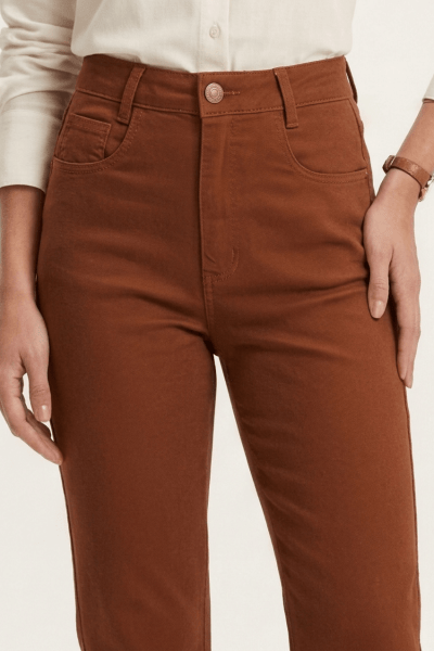Calça Reta Feminina Conhaque F2023103CN