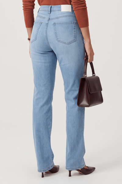 Calça Reta Feminina Jeans Azul Claro F26204