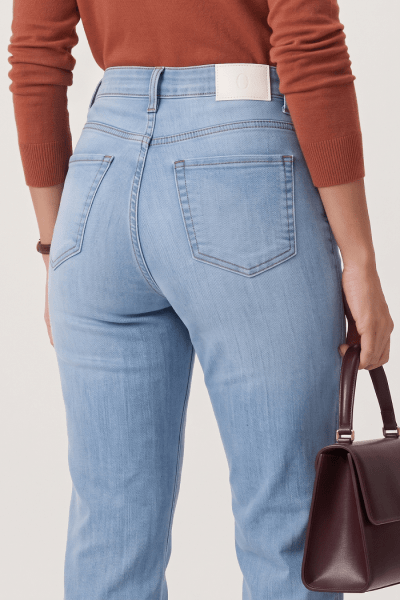 Calça Reta Feminina Jeans Azul Claro F26204