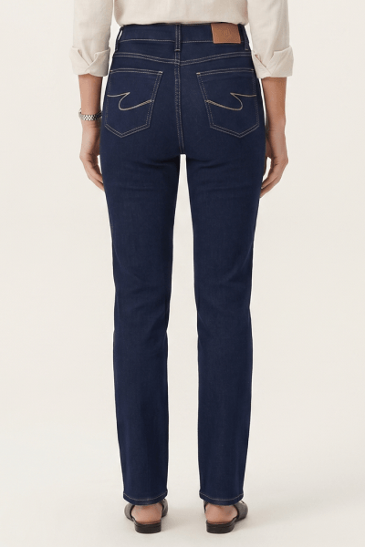 Calça Reta Feminina Jeans Azul Escuro F24037ES