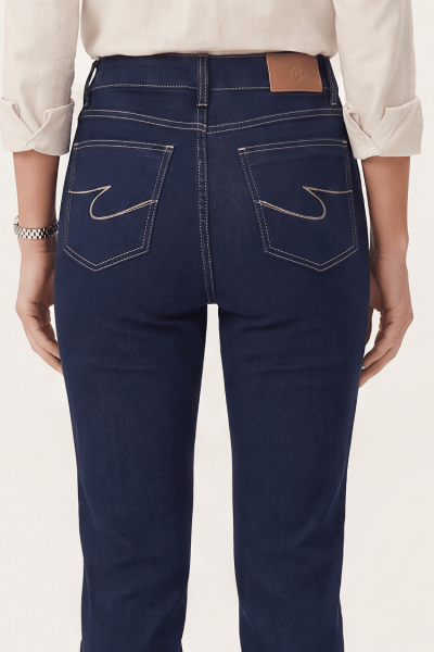 Calça Reta Feminina Jeans Azul Escuro F24037ES