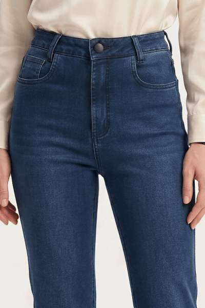 Calça Reta Feminina Jeans Azul Escuro F26026