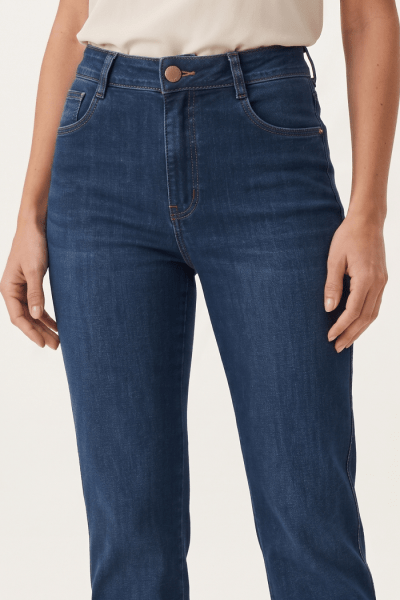 Calça Reta Feminina Jeans Azul Escuro F26203