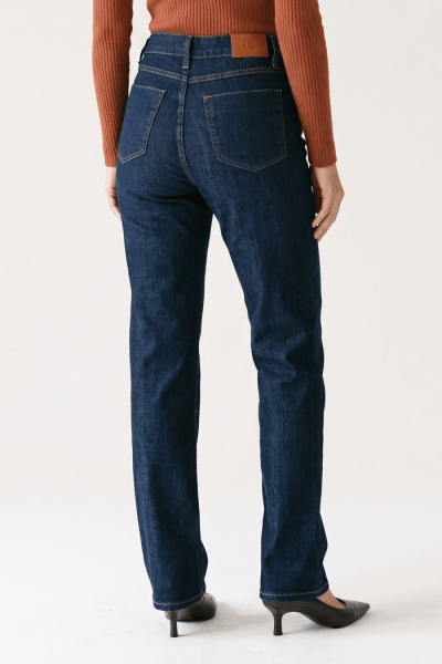 Calça Reta Feminina Jeans Azul Escuro F26205