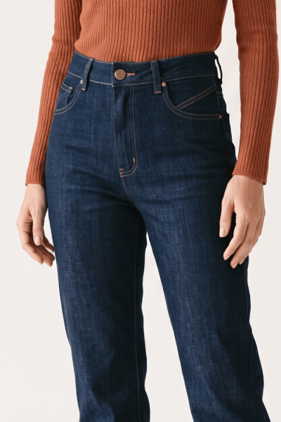 Calça Reta Feminina Jeans Azul Escuro F26205