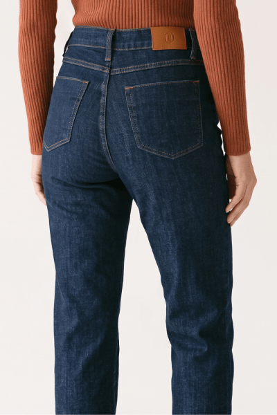 Calça Reta Feminina Jeans Azul Escuro F26205