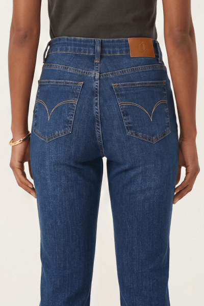 Calça Reta Feminina Jeans Azul Médio F25043