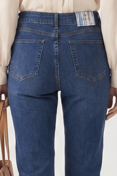 Calça Reta Feminina Jeans Azul Médio F26025