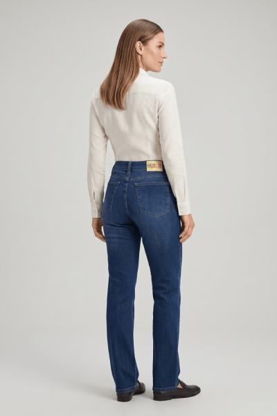 Calça Reta Jeans Azul Médio F25042