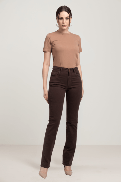 Calça Reta Marrom F23103MR