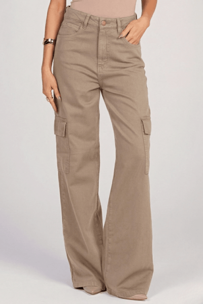 Calça Wide Leg Cargo Caqui F2023065CA