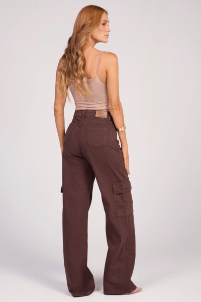 Calça Wide Leg Cargo Off White