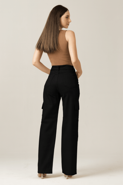 Calça Wide Leg Cargo Off White