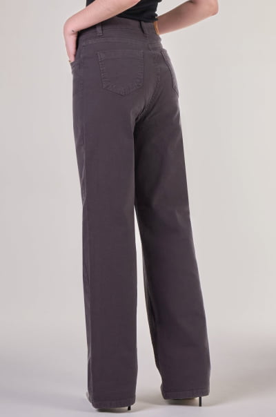 Calça Wide Leg Cinza Chumbo F2907CH