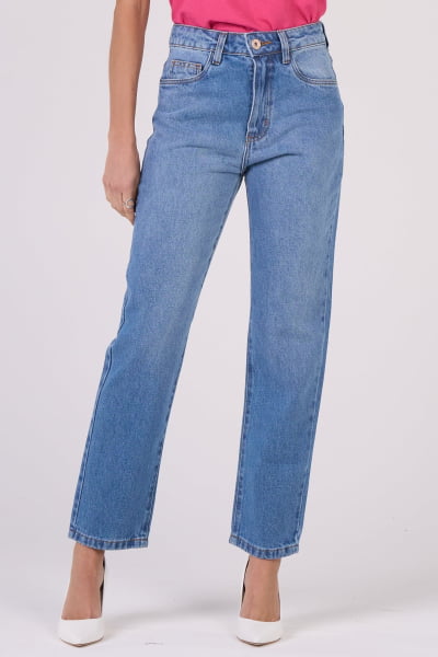 Calça Mom Jeans Azul Claro F24095