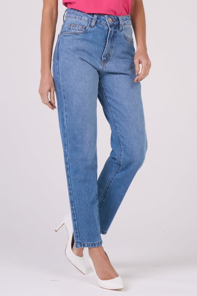 Calça Mom Jeans Azul Claro F24095