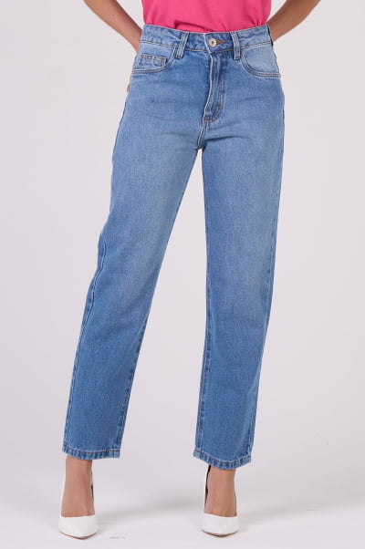 Calça Mom Jeans Azul Claro F24095