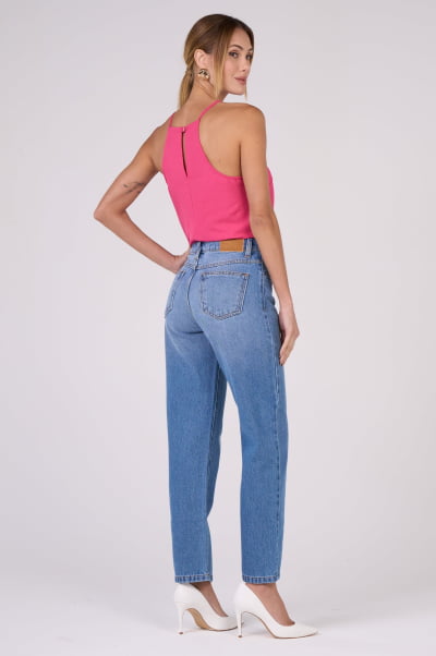 Calça Mom Jeans Azul Claro F24095