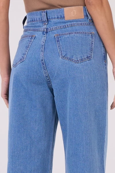 Calça Wide Leg Jeans Azul Claro F24100