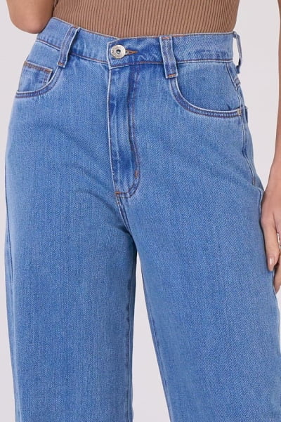 Calça Wide Leg Jeans Azul Claro F24100