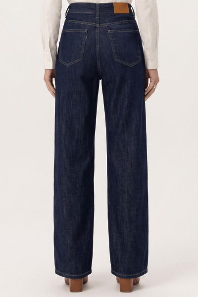 Calça Wide Leg Jeans Azul Escuro Intenso F26900
