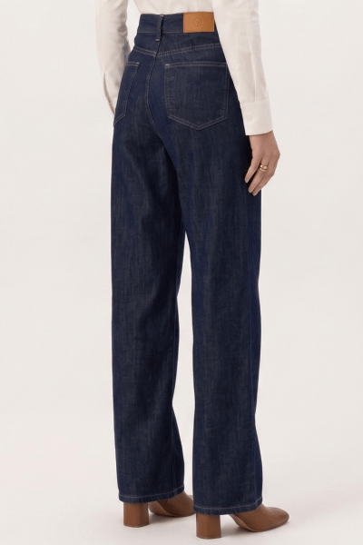 Calça Wide Leg Jeans Azul Escuro Intenso F26900