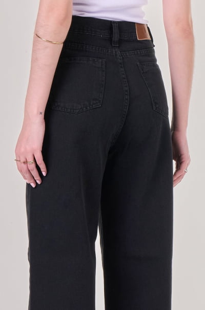 Calça Wide Leg Jeans Black Estonado F24068