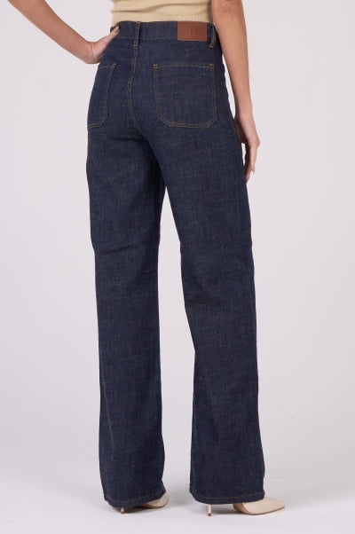 Calça Wide Leg Jeans com Linho F24085