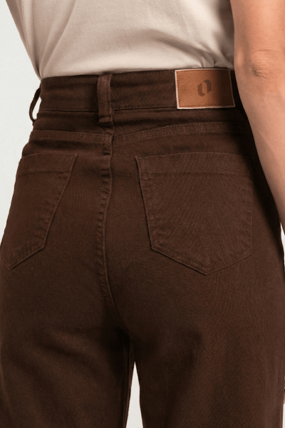 Calça Wide Leg Marrom