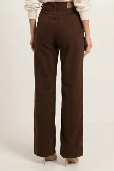 Calça Wide Leg Marrom