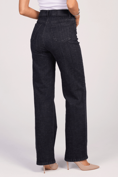 Calça Wide Leg Slim Jeans Black F25040