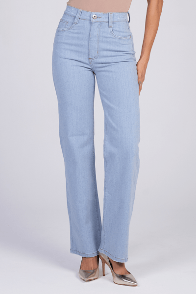 Calça Wide Leg Slim Jeans Claro F24900